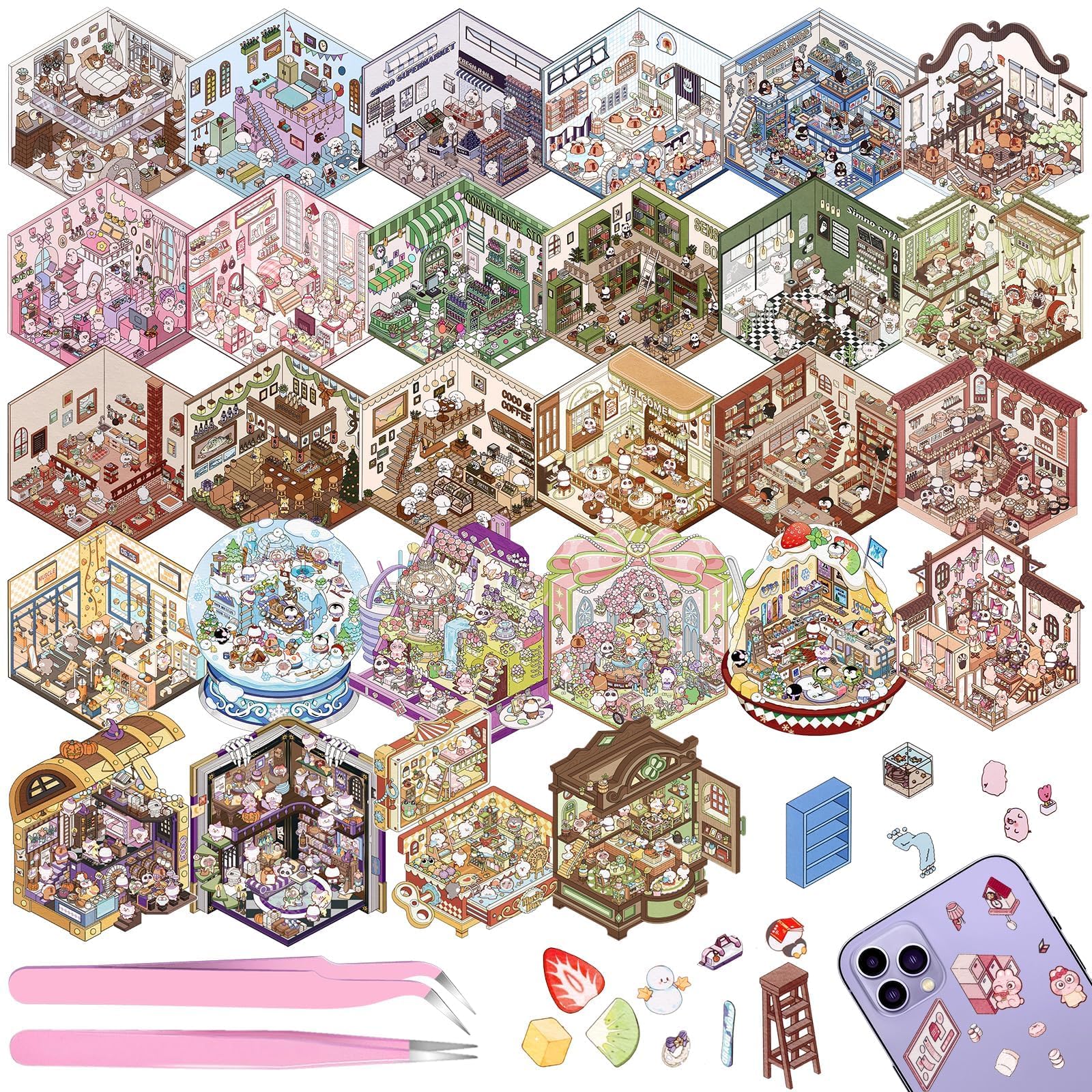 Draupnir DIY 3D House Stickers scene collection for creative relaxation
