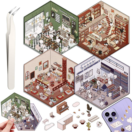 Draupnir DIY 3D House Stickers supermarket scene for playful room decor and storytelling.