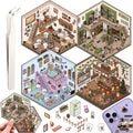 Draupnir DIY 3D House Stickers supermarket scene for creative desk decor and stress relief