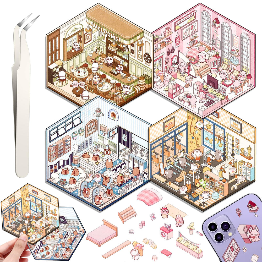 Draupnir DIY 3D House Stickers supermarket scene to brighten home decor and organization