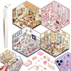 Draupnir DIY 3D House Stickers supermarket scene to brighten home decor and organization