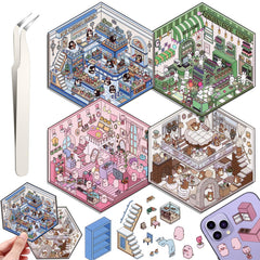 Draupnir DIY 3D House Stickers supermarket scene for playful organization and stress relief