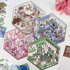 Draupnir DIY 3D House Stickers sushi restaurant scene brightens desks and gift boxes
