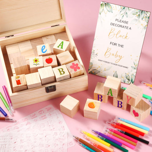 Draupnir wooden storage box keeping the baby shower kit organized