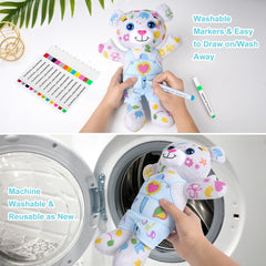 DRAWMYTOY doodle dolls color-ready plush supports imaginative playtime.