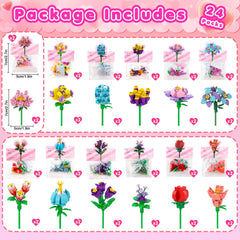 DREACAREFT flower-building blocks with from to fields for personalized gifts.