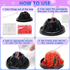 DREACAREFT volcano instructions back guide easy steps for young scientists.