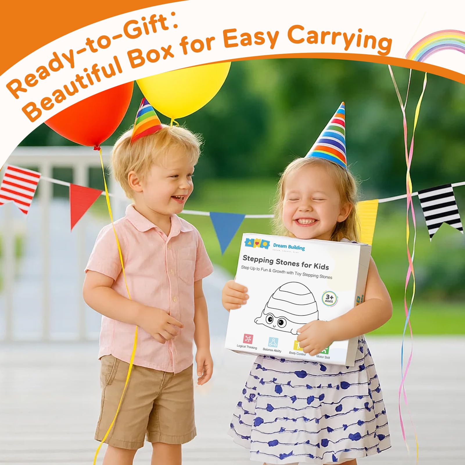 DREAM BUILDING Balance Stepping Stones invite safe, imaginative play with versatile layouts
