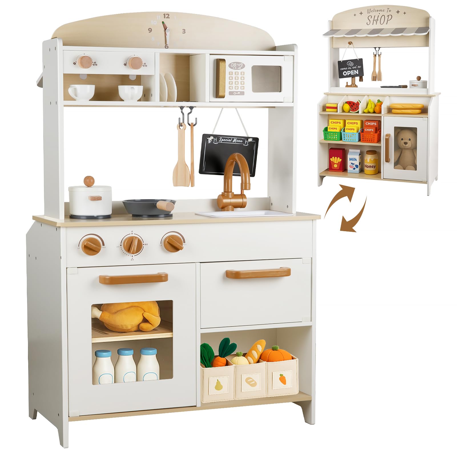 Dream Building dual-sided play kitchen coffee machine for role-play mornings