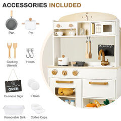 Dream Building movable sink and cabinets enabling organized play
