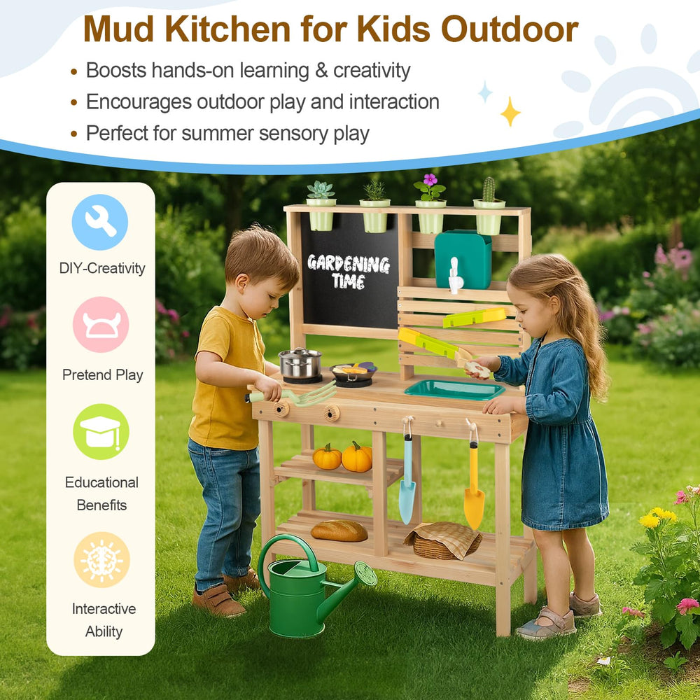 DREAM BUILDING mud kitchen water slide demonstrates flowing water play and cause-and-effect learning