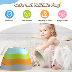 Dream Building stepping stones stackable design allows easy storage after active sessions