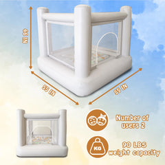 Dream Castle Mini Bounce House in a backyard setting under sun for outdoor use.