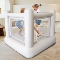 Dream Castle Mini Bounce House front view highlights sturdy construction for lively indoor play.