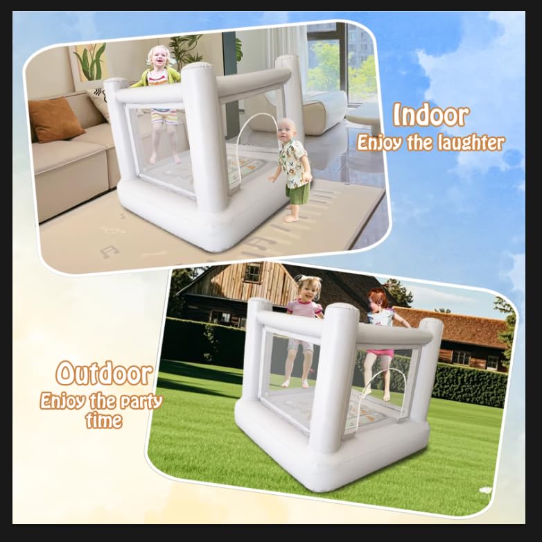 Dream Castle Mini Bounce House shows kids playing indoors for safe, engaging entertainment.
