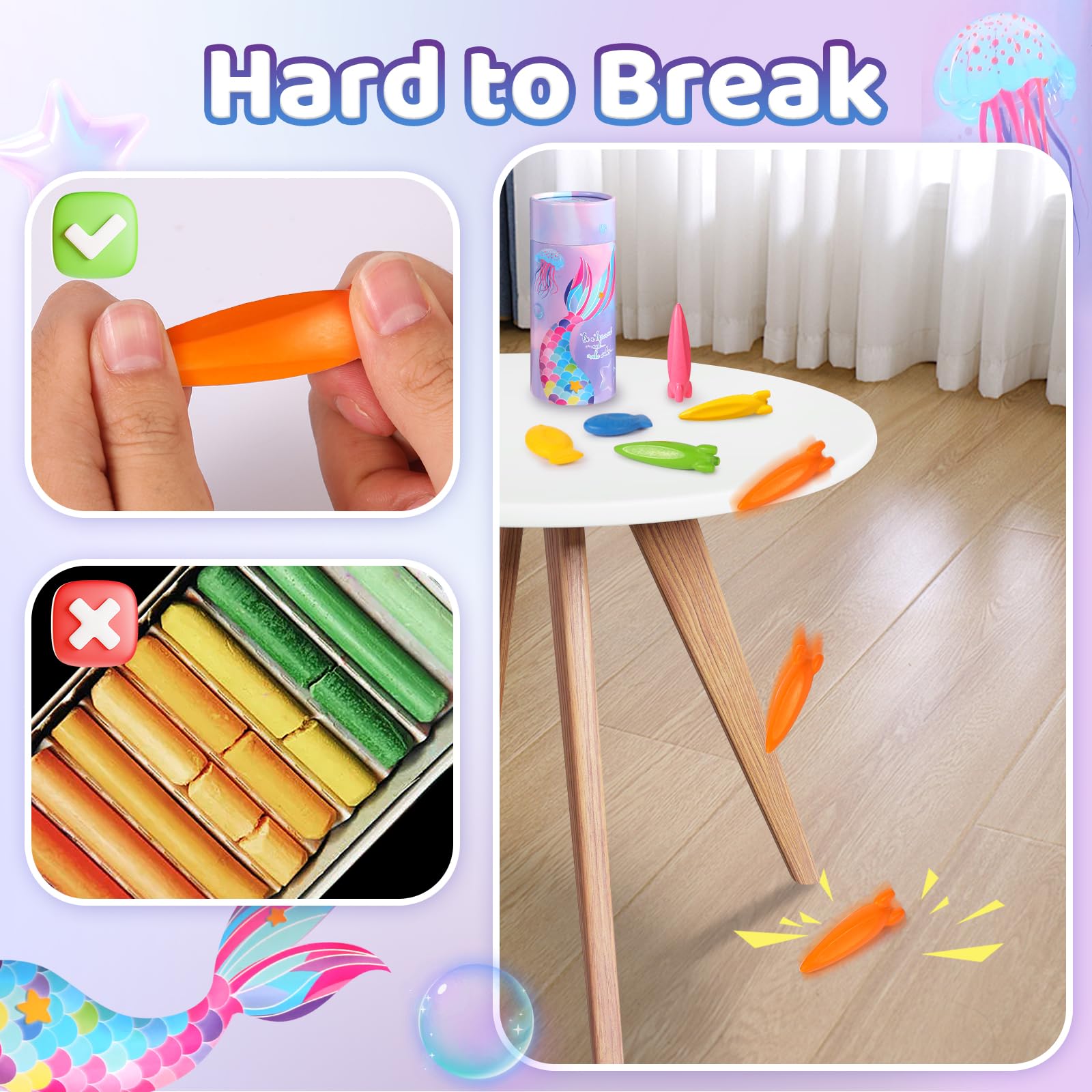 DreamCandy mermaid pen holder keeps crayons organized during travel
