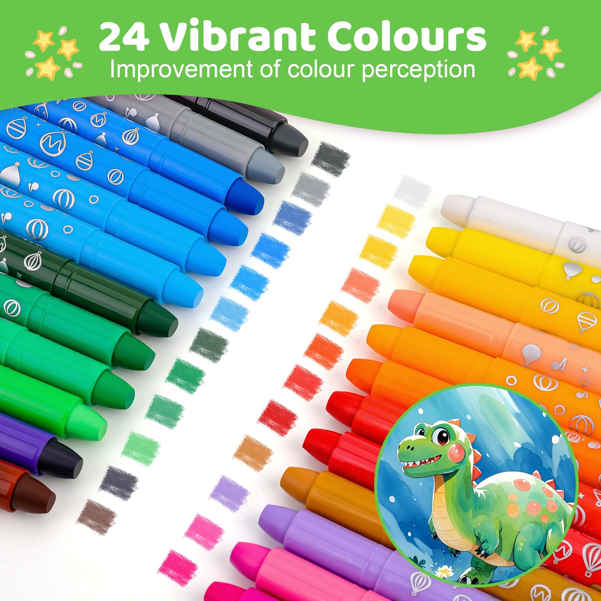 DreamCandy crayons designed for small hands and comfy grip