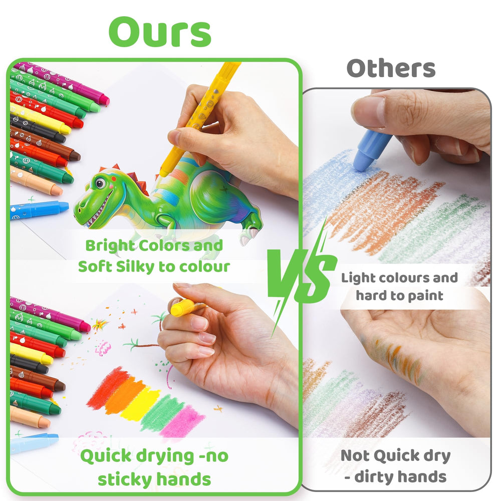DreamCandy twistable crayons are washable for easy cleanup