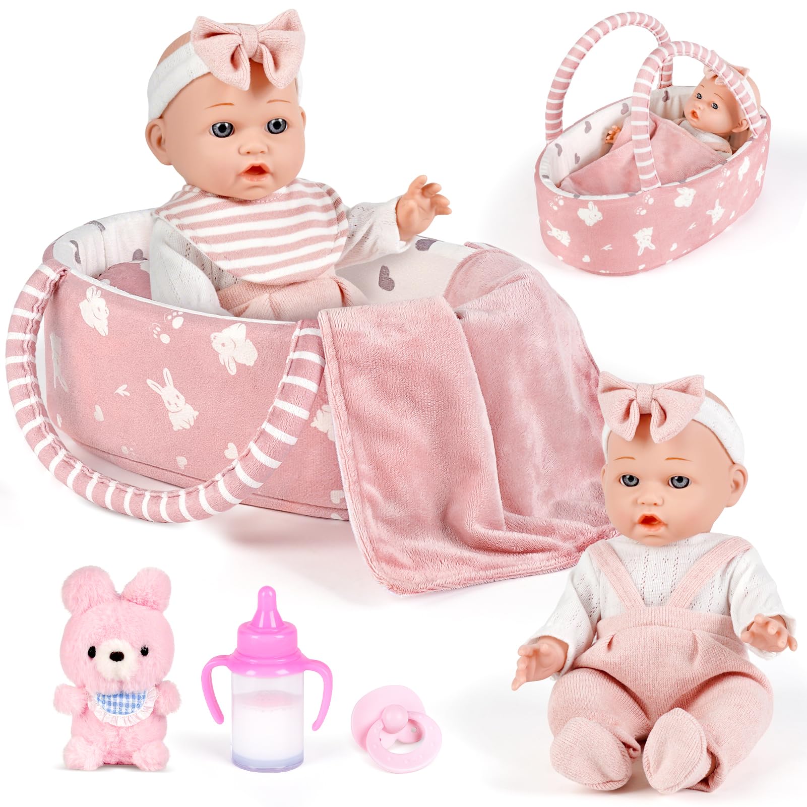 Dreamon 12 inch baby doll playset for imaginative nurture and pretend care