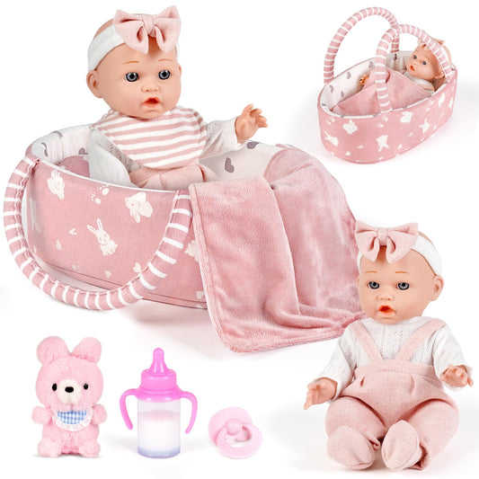 Dreamon 12 inch baby doll playset for imaginative nurture and pretend care