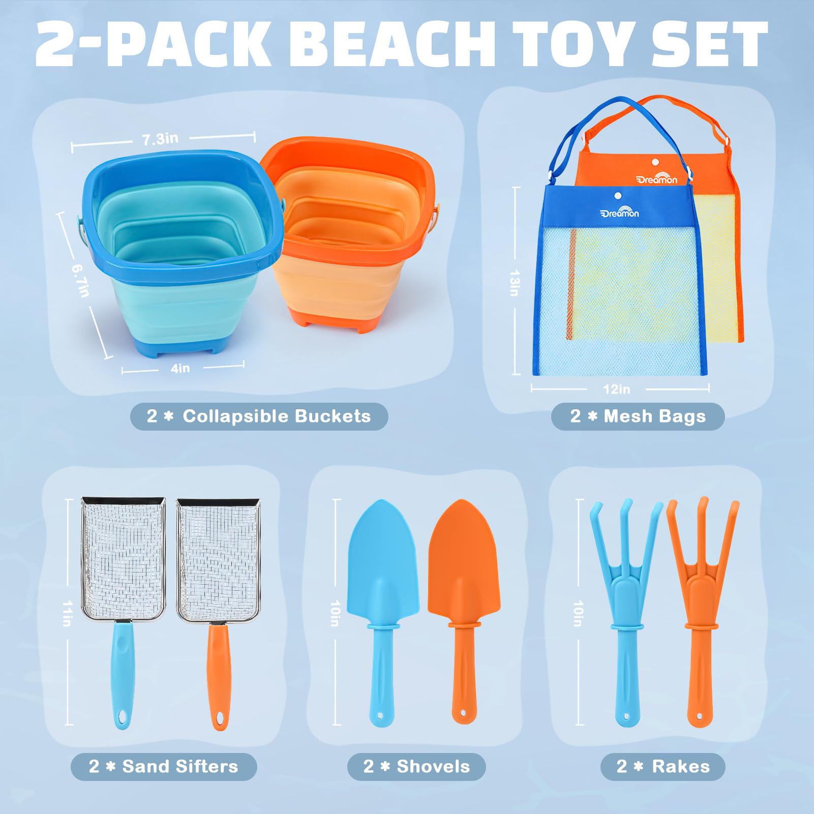Dreamon mesh storage bags make sand shake-out easy and gear organized.