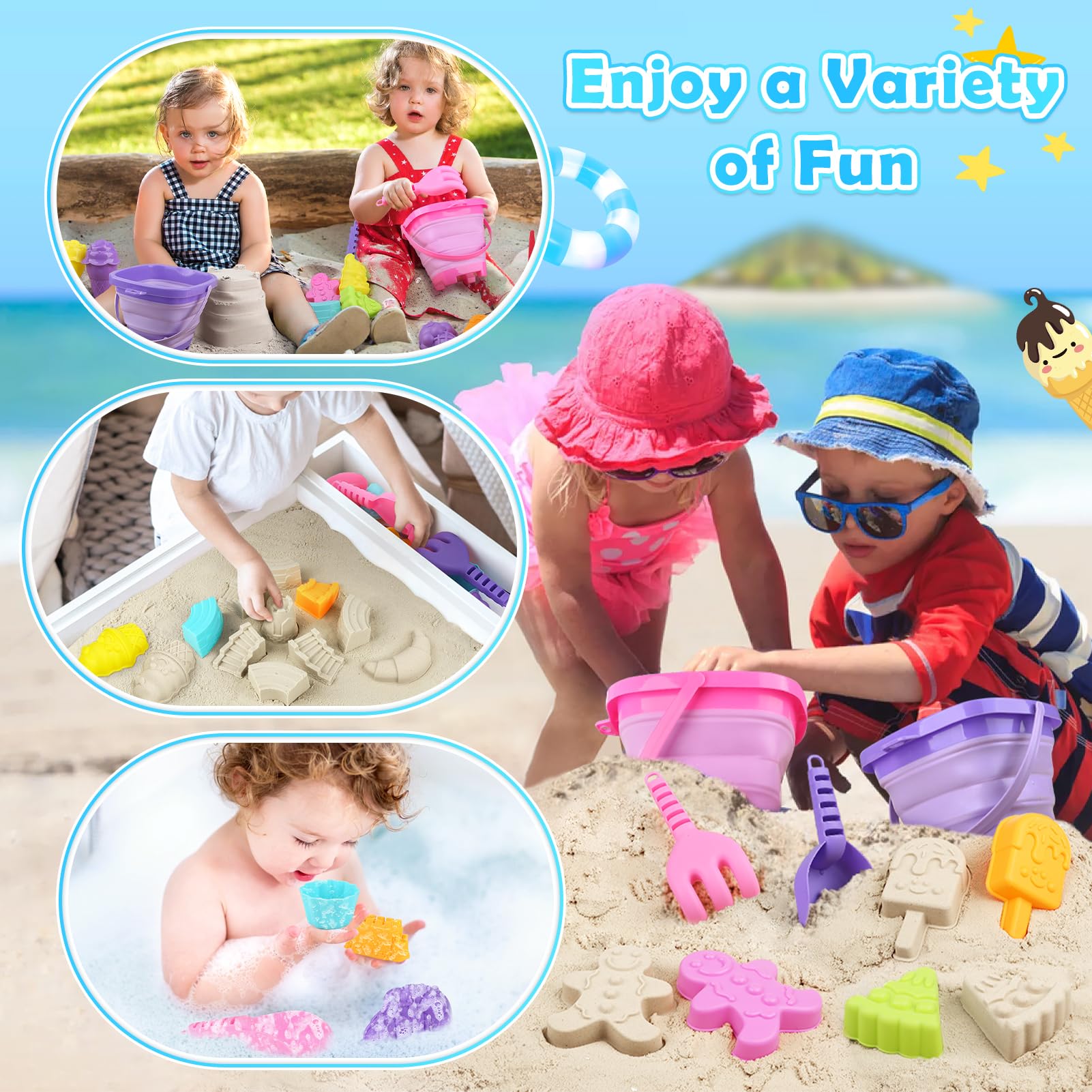 Dreamon foldable bucket travel companion for sunny beach days.