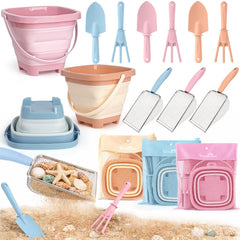 Dreamon foldable buckets for easy transport during beach adventures.
