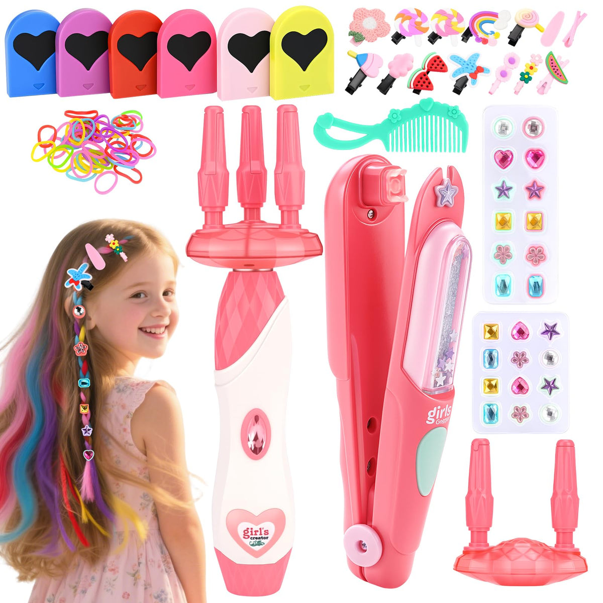 Dreamon hair gem stamper applying a reusable gem for instant shimmer