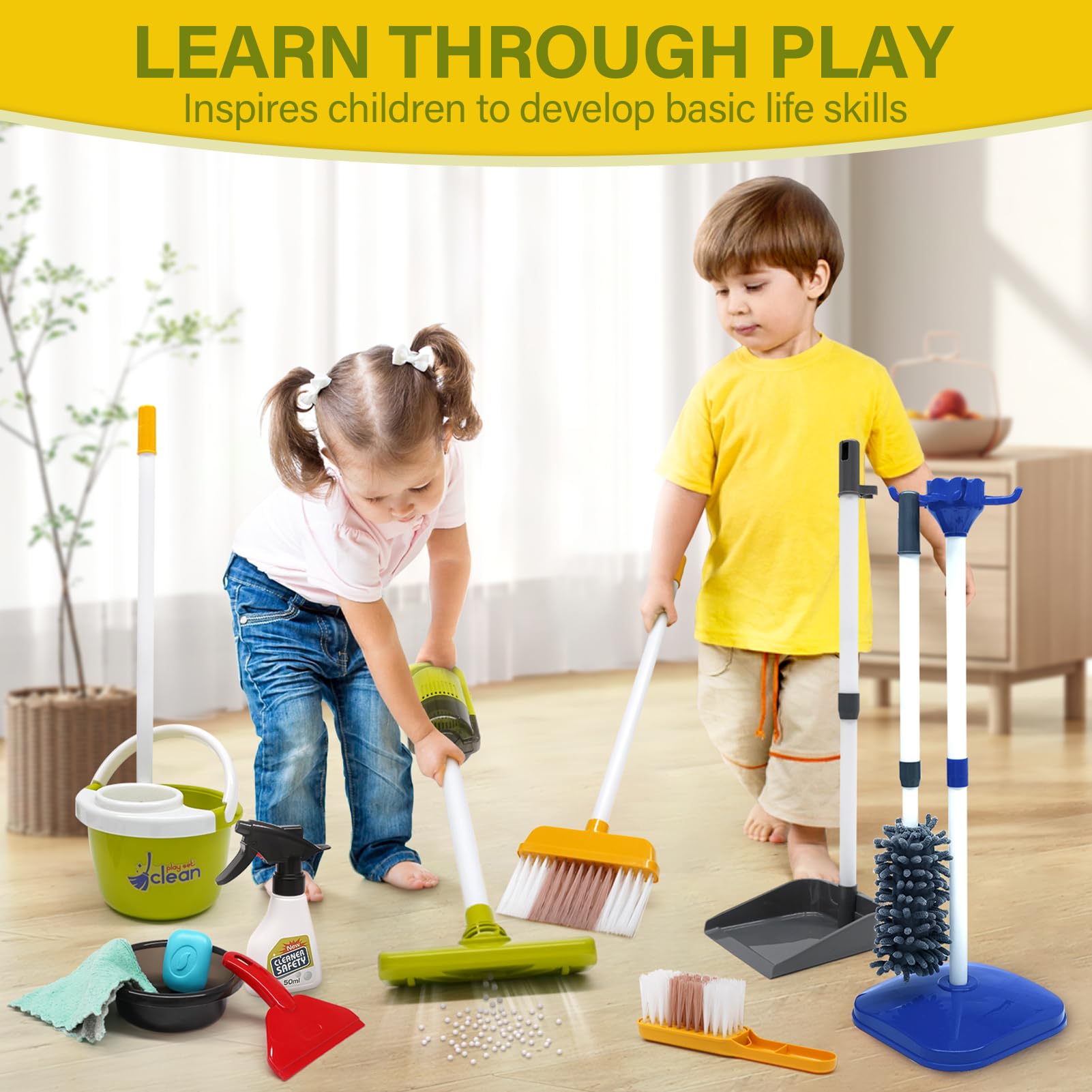 Dreamon safe ABS materials ensure kid-friendly play with durable cleaning tools.