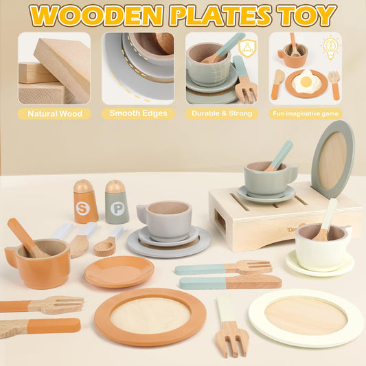 Dreamon wooden kitchen stand organizer keeps playware neatly arranged