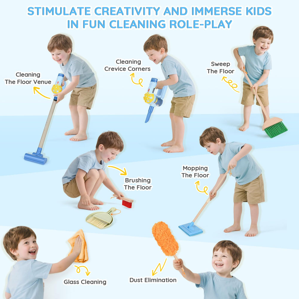 Dreamon dustpan demonstrates pickup and organization during imagined chores