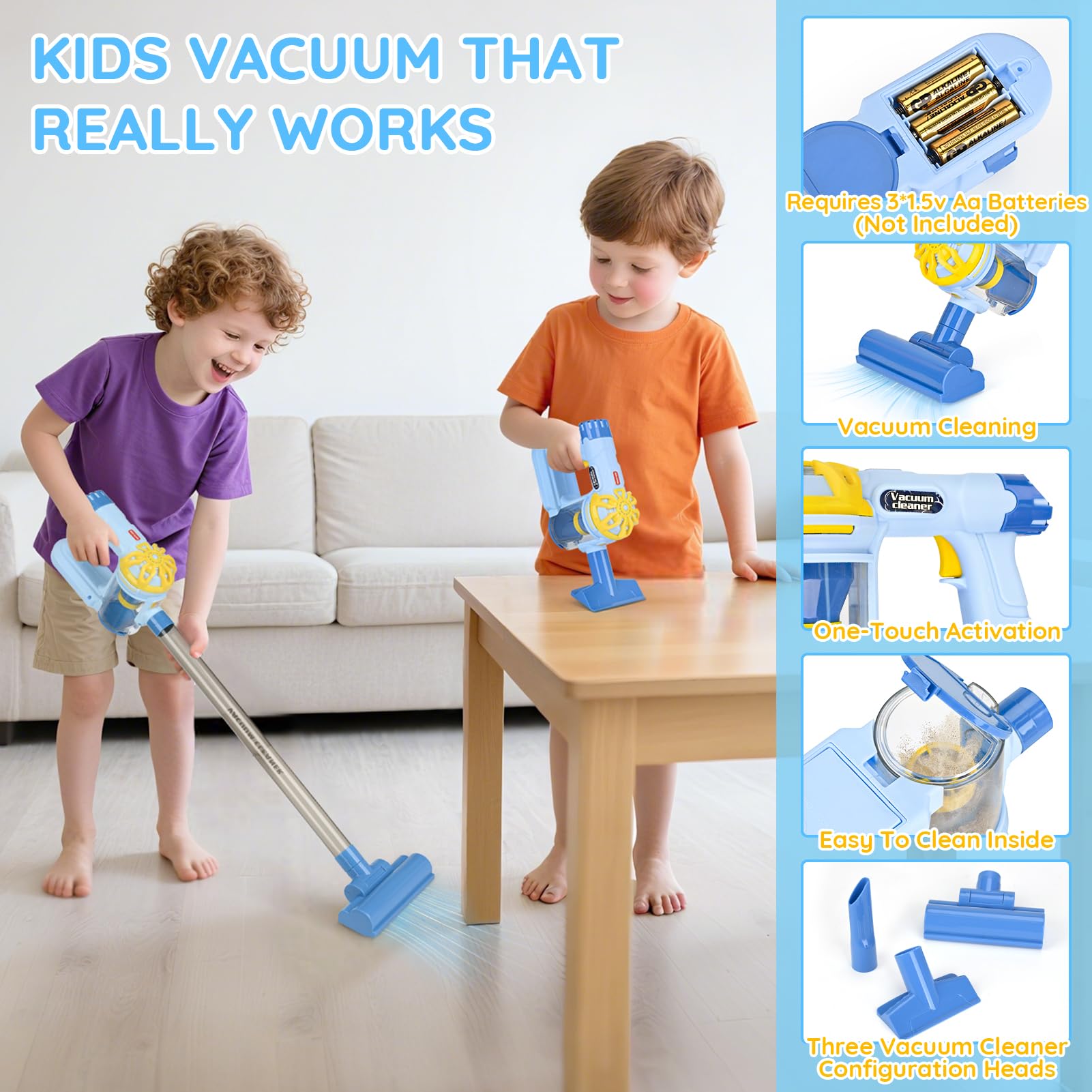 Dreamon mop aids hands-on practice for toddlers during pretend cleaning