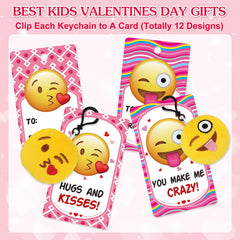 Dreampark emoticon keychain designs for Valentine exchanges.