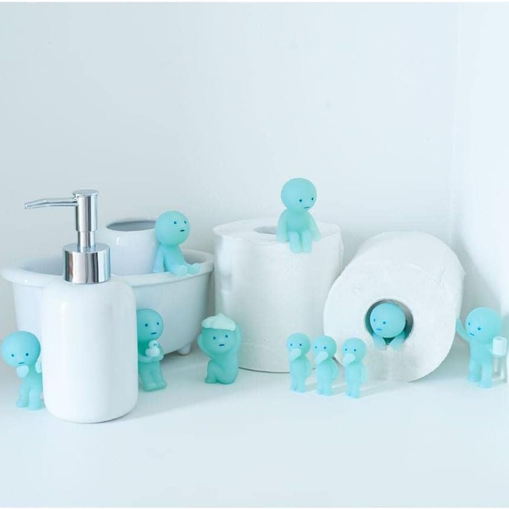 Dreams Smiski glow close-up reveals fine details and phosphorescent texture for display.