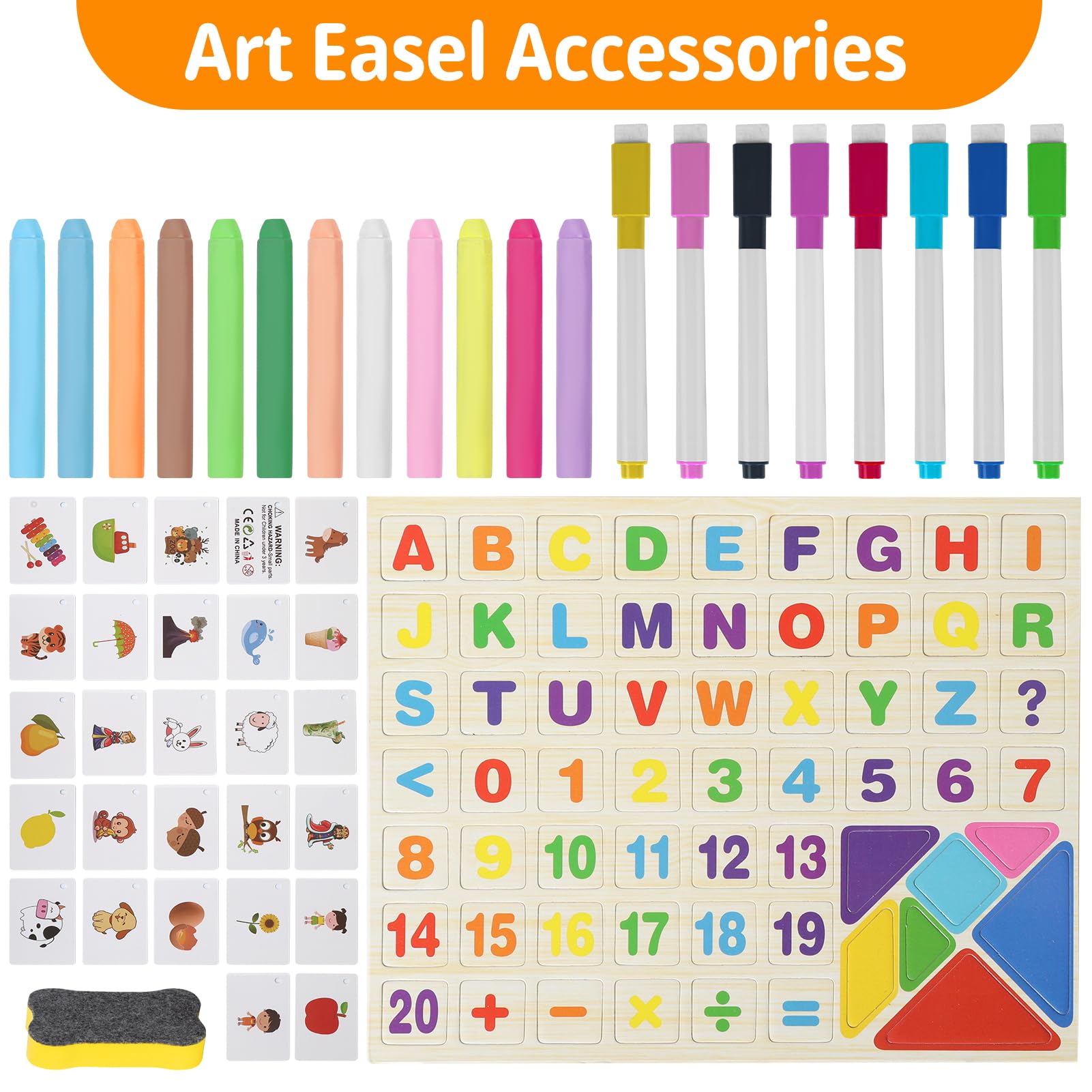 Dreamtailor easel chalkboard side encourages tactile art and imagination.