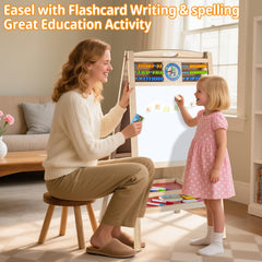 Dreamtailor easel features magnetic letters and numbers for early literacy.
