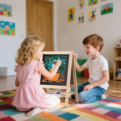 Dreamtailor easy-clean surface makes cleanup quick after art time.