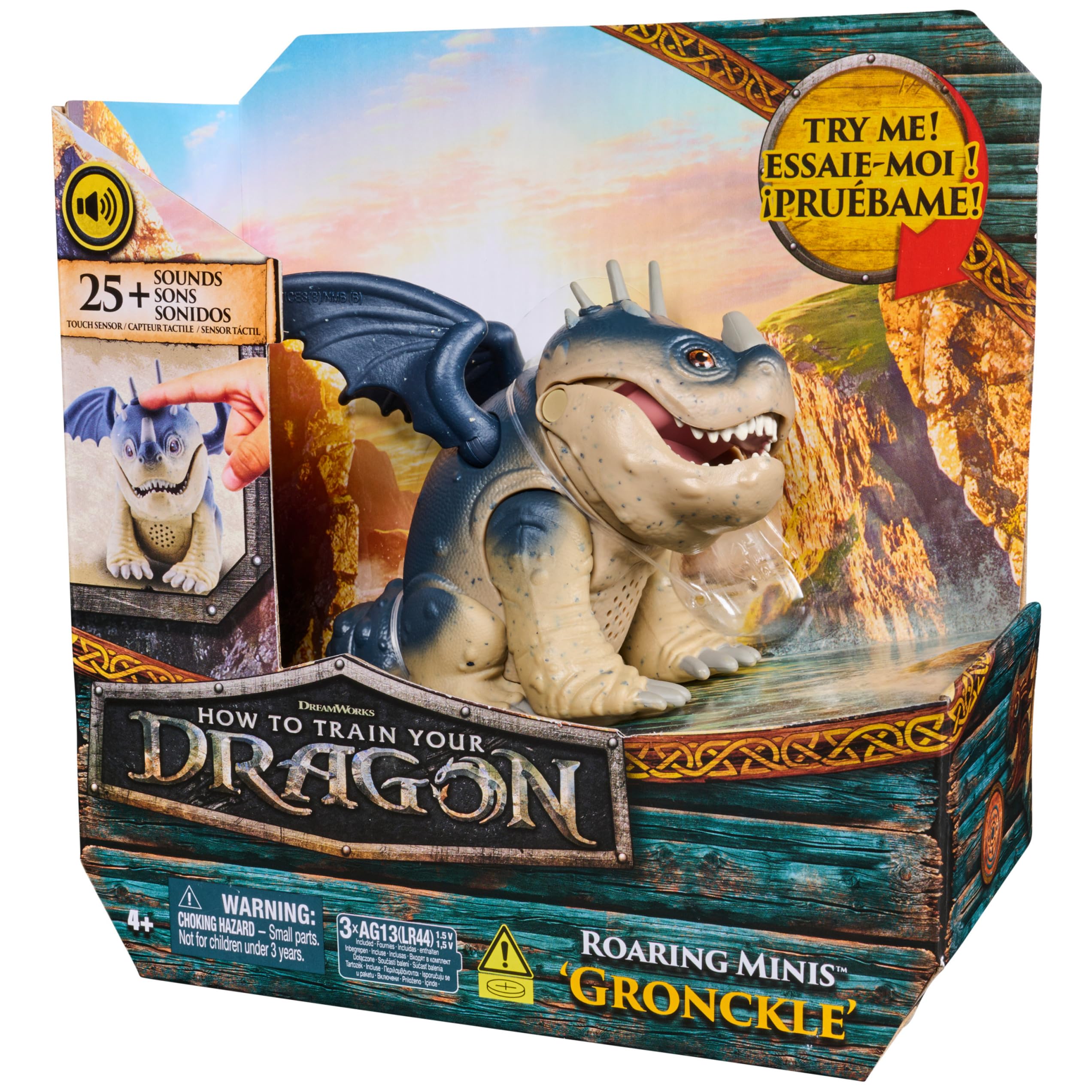 DreamWorks Dragons Gronckle comes with batteries for immediate play.