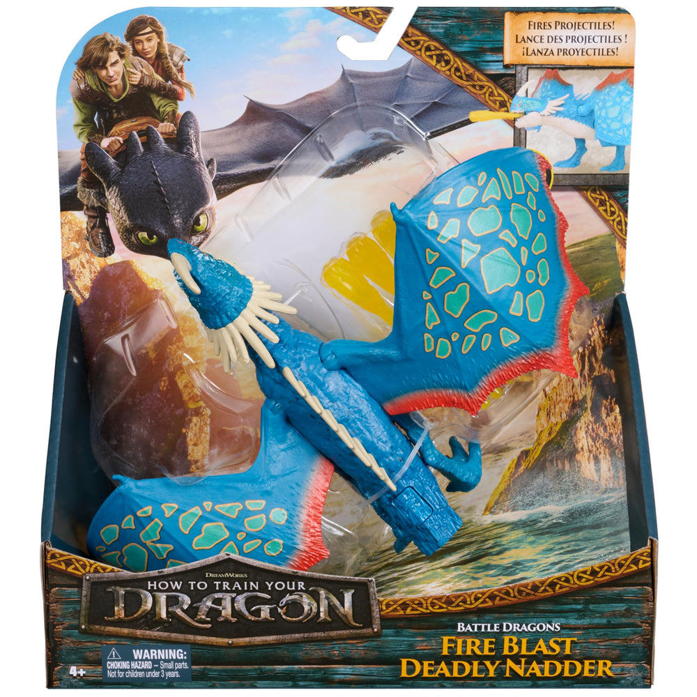 DreamWorks Dragons Fire Blast Deadly Nadder with movable wings for dynamic flight poses