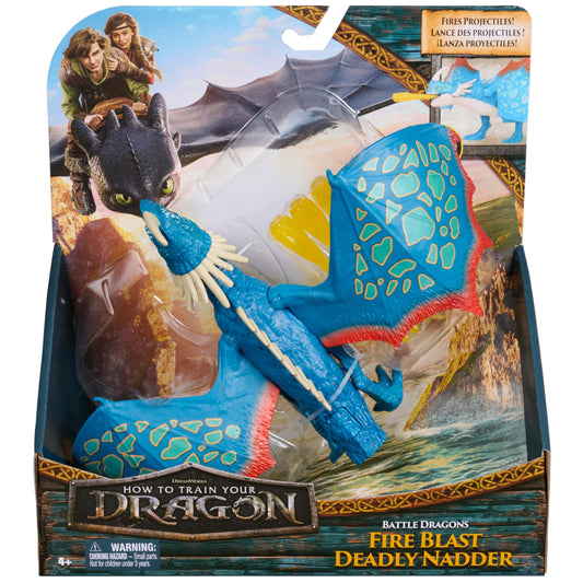 DreamWorks Dragons Fire Blast Deadly Nadder with movable wings for dynamic flight poses
