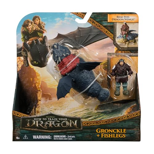 DreamWorks Dragons Fishlegs figure with saddle pegs for mounting play