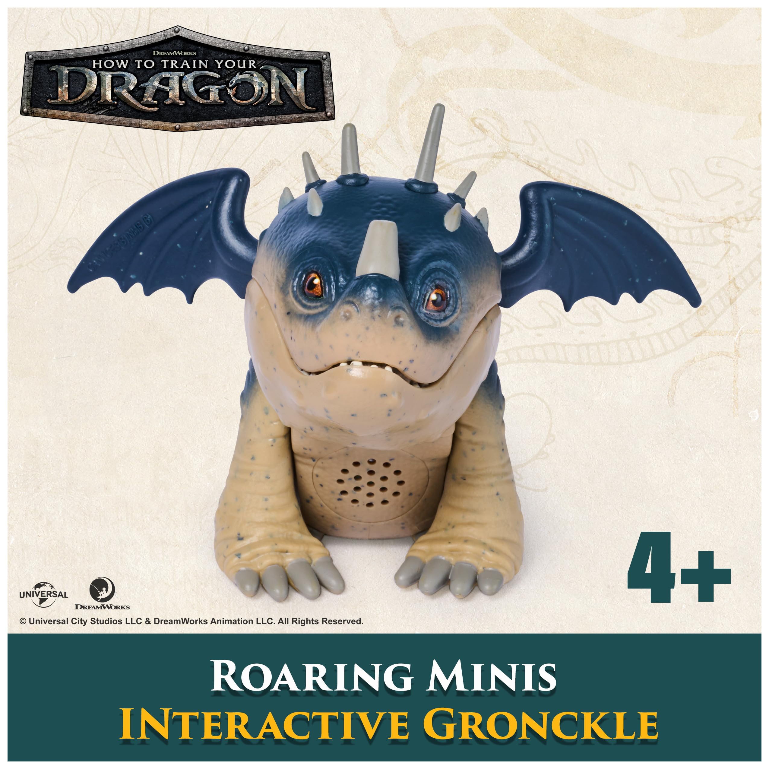 DreamWorks Dragons Roaring Minis Gronckle offers 25 sounds for pretend play.