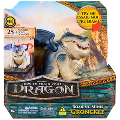 DreamWorks Dragons Gronckle head pet activates lifelike roars and movement.