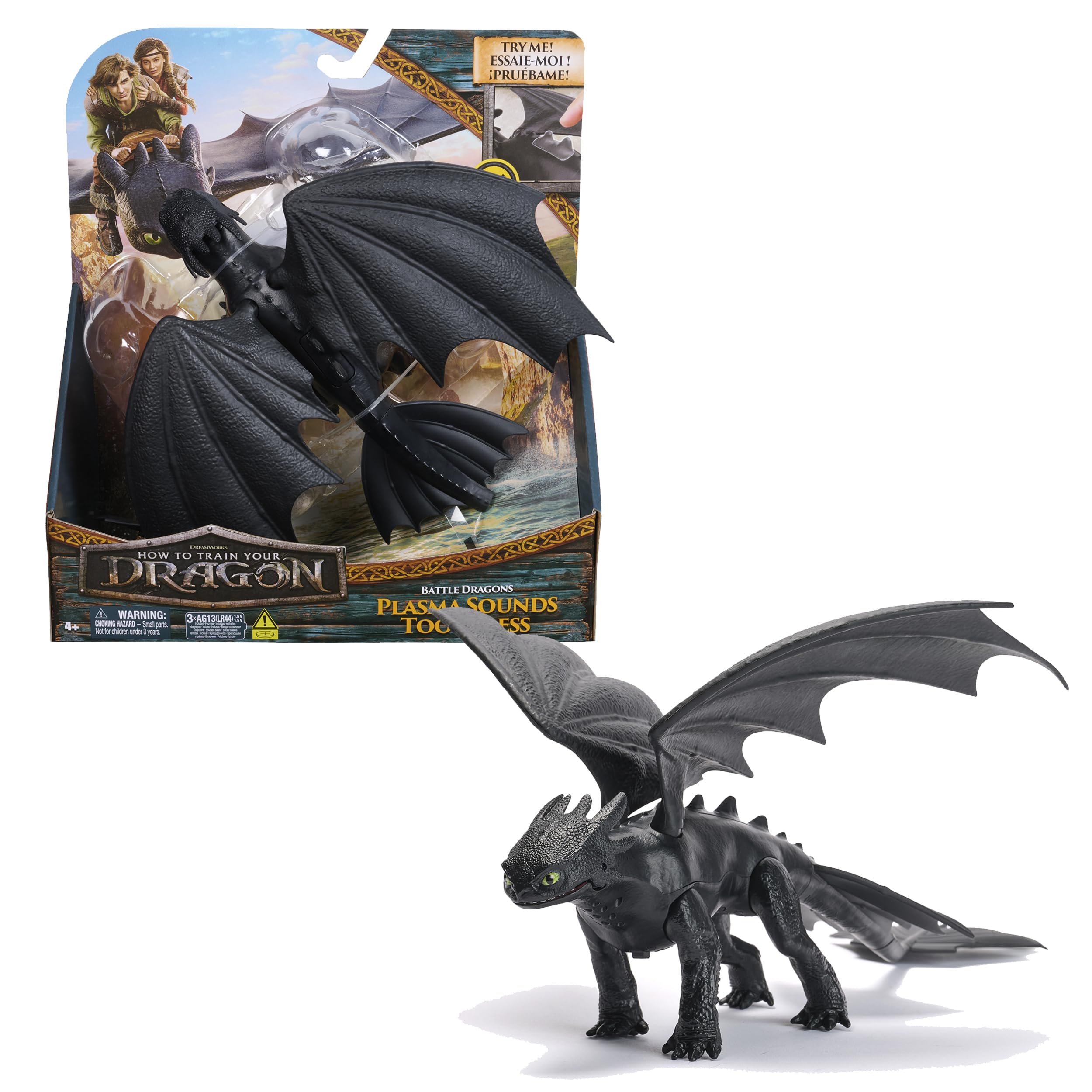 DreamWorks Night Fury action figure with plasma sounds for imaginative play