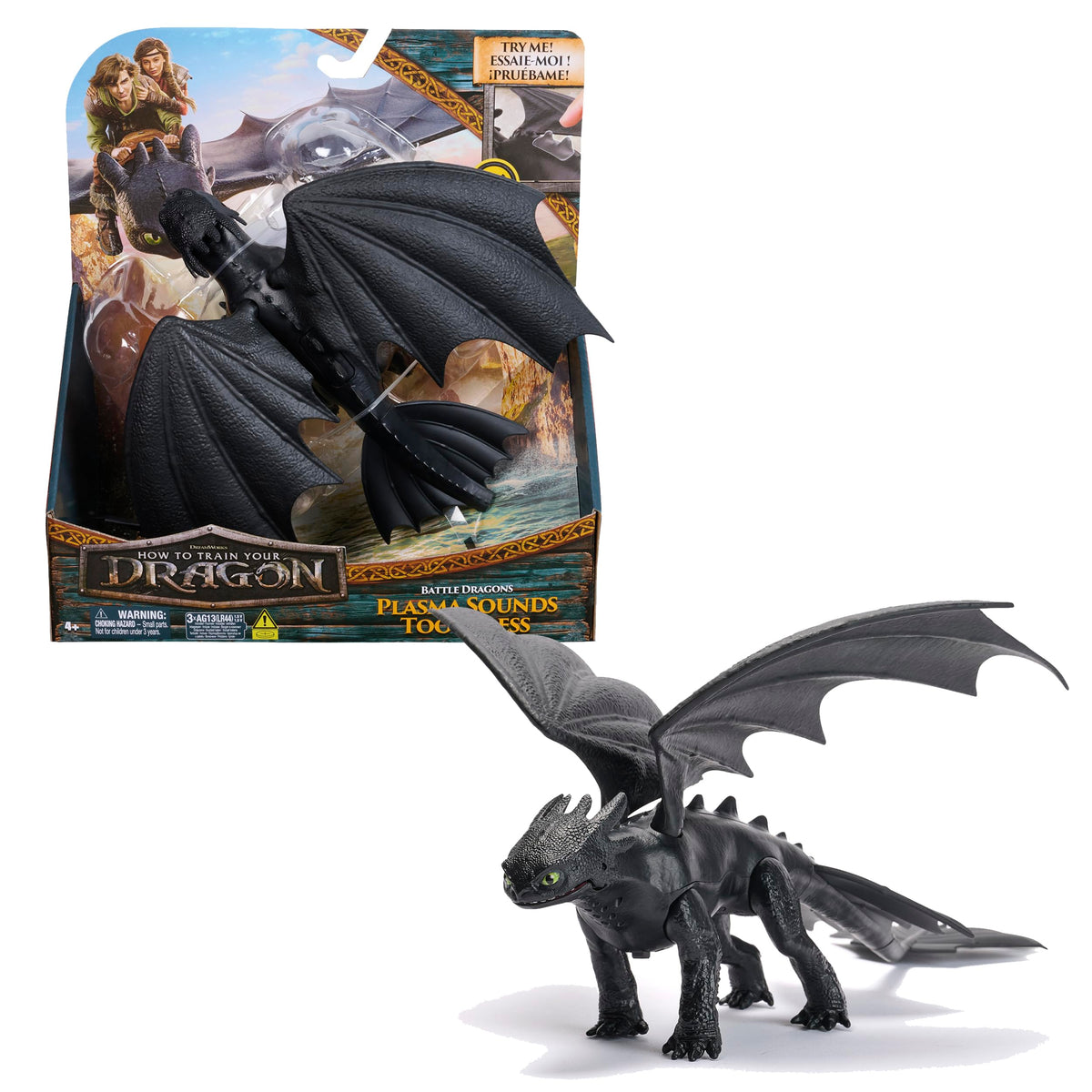 DreamWorks Night Fury action figure with plasma sounds for imaginative play