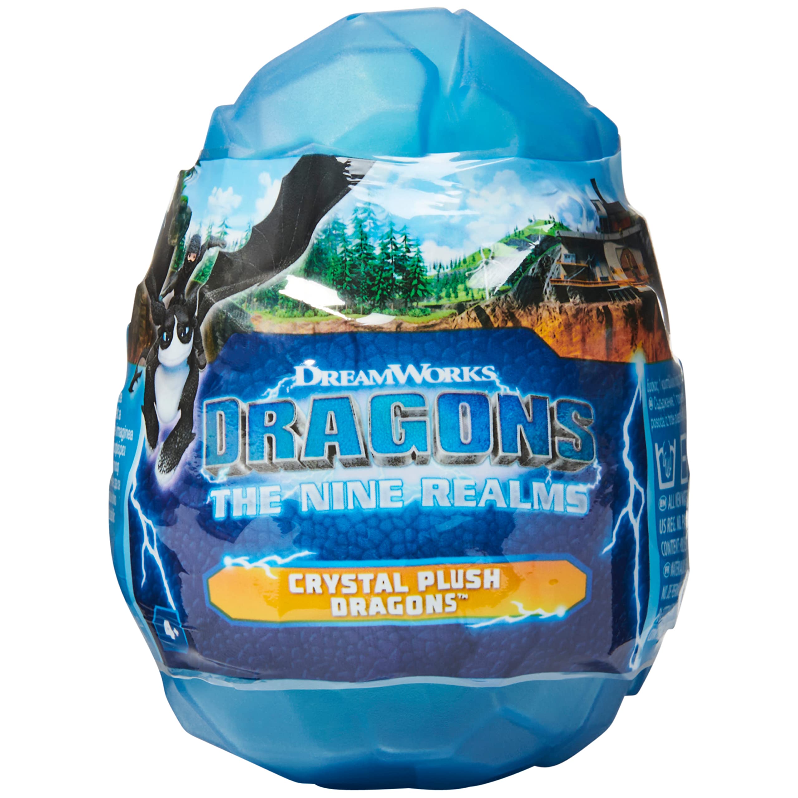 DreamWorks Dragons Nine Realms crystal plush dragon, soft and cuddly for cozy play.
