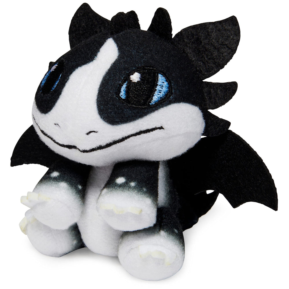 Plowhorn plush dragon, compact 3-inch size for on-the-go fun.
