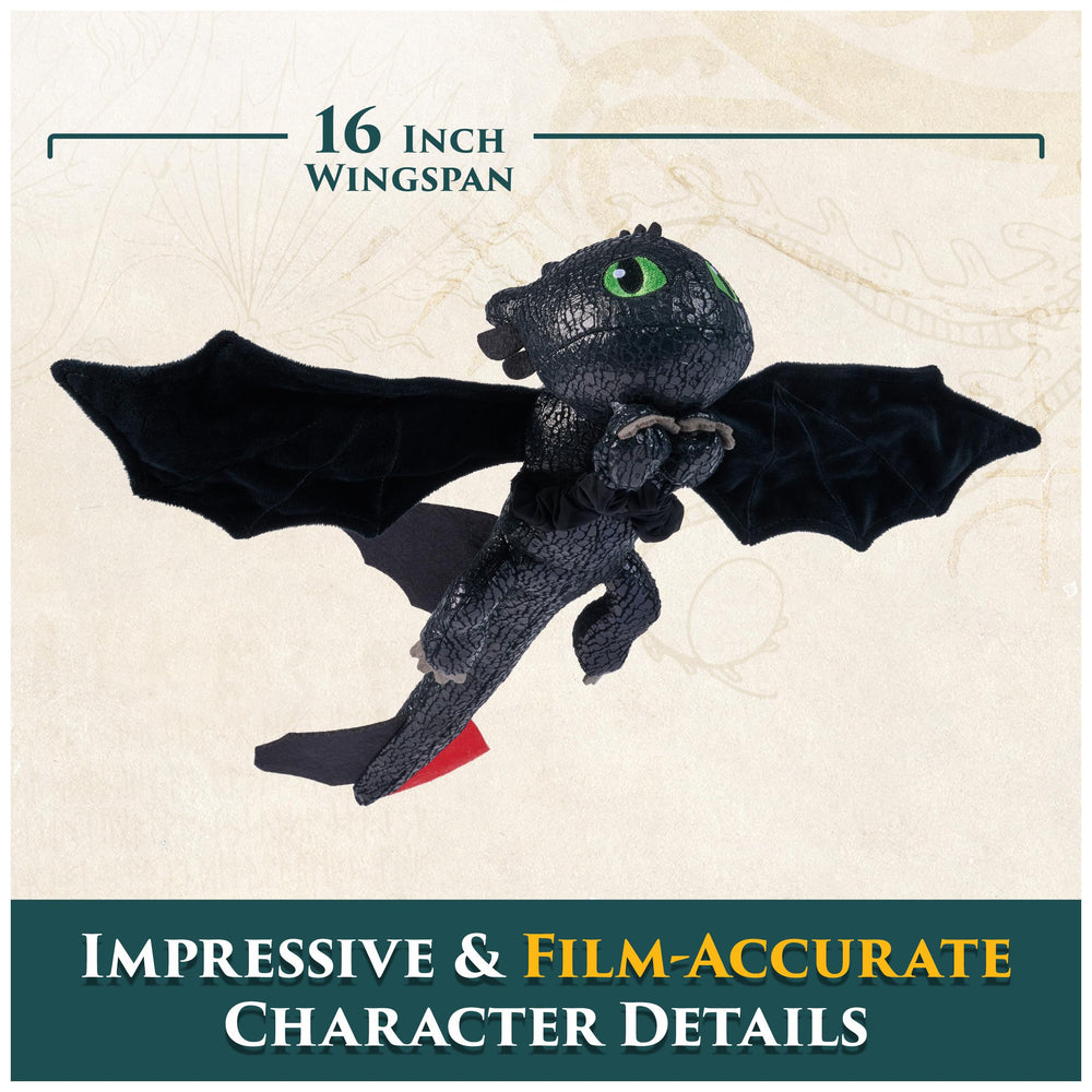 DreamWorks Dragons Toothless 16-inch wings on display for dramatic flight.