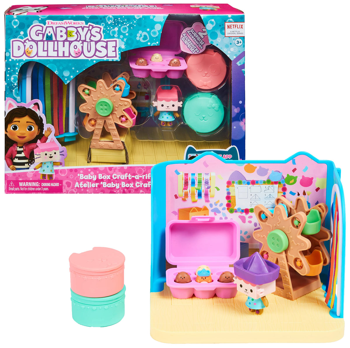 Gabby's Dollhouse Cat Baby Box visual for imaginative play and storytelling.