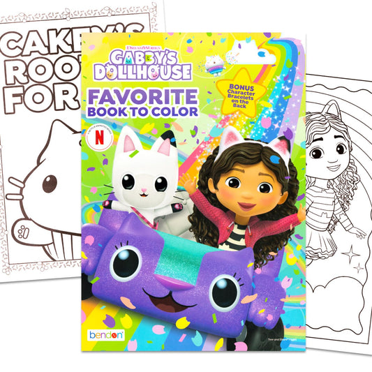 DreamWorks Gabby's Dollhouse coloring pages for kids encourage screen-free, imaginative play